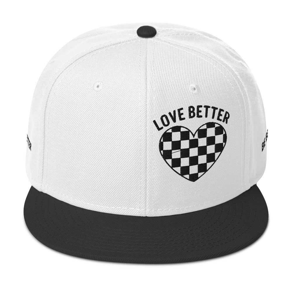 White LOVE BETTER Snapback Hat