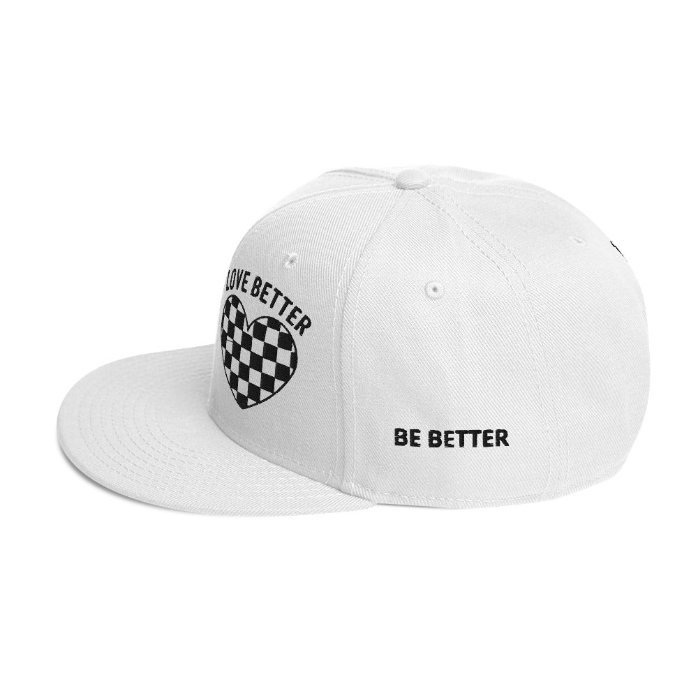 White LOVE BETTER Snapback Hat