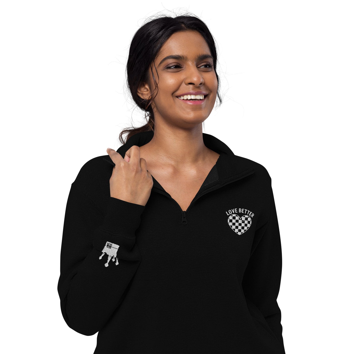 LOVE BETTER "The Quarter" Unisex fleece pullover (White Thread)