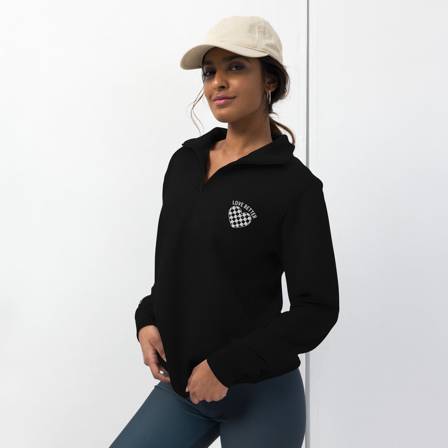 LOVE BETTER "The Quarter" Unisex fleece pullover (White Thread)