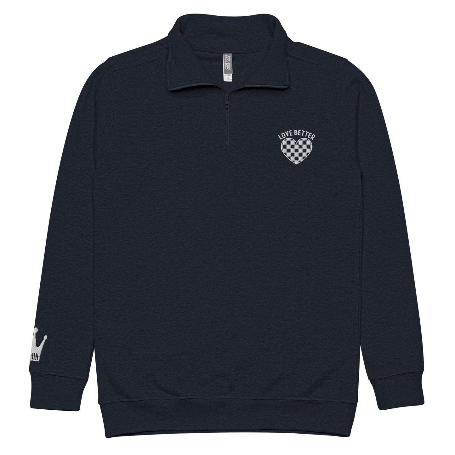 LOVE BETTER "The Quarter" Unisex fleece pullover (White Thread)