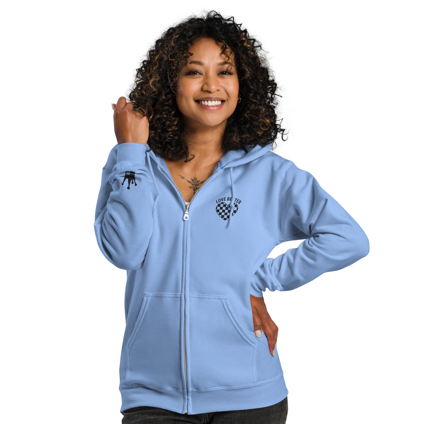 LOVE BETTER "STAPLE ZIP" (black thread) - Unisex heavy blend zip hoodie
