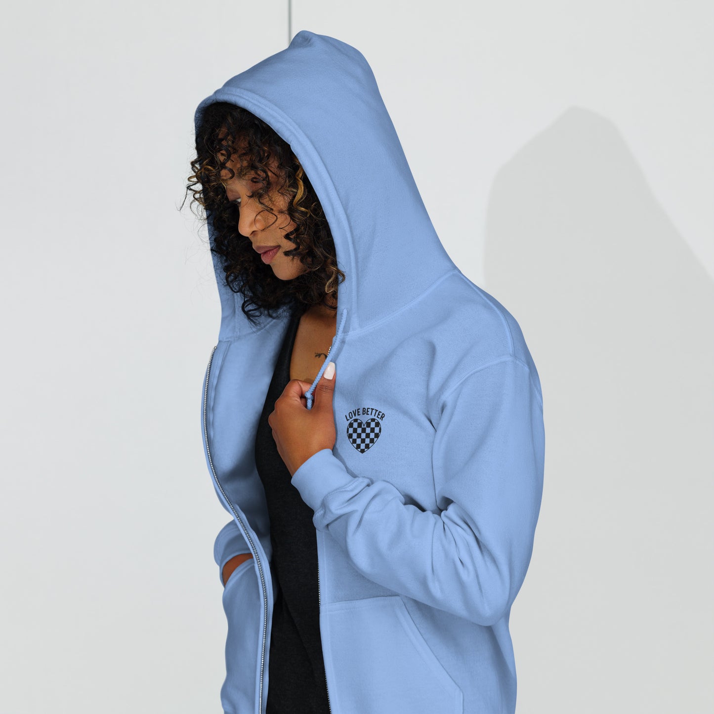 LOVE BETTER "STAPLE ZIP" (black thread) - Unisex heavy blend zip hoodie