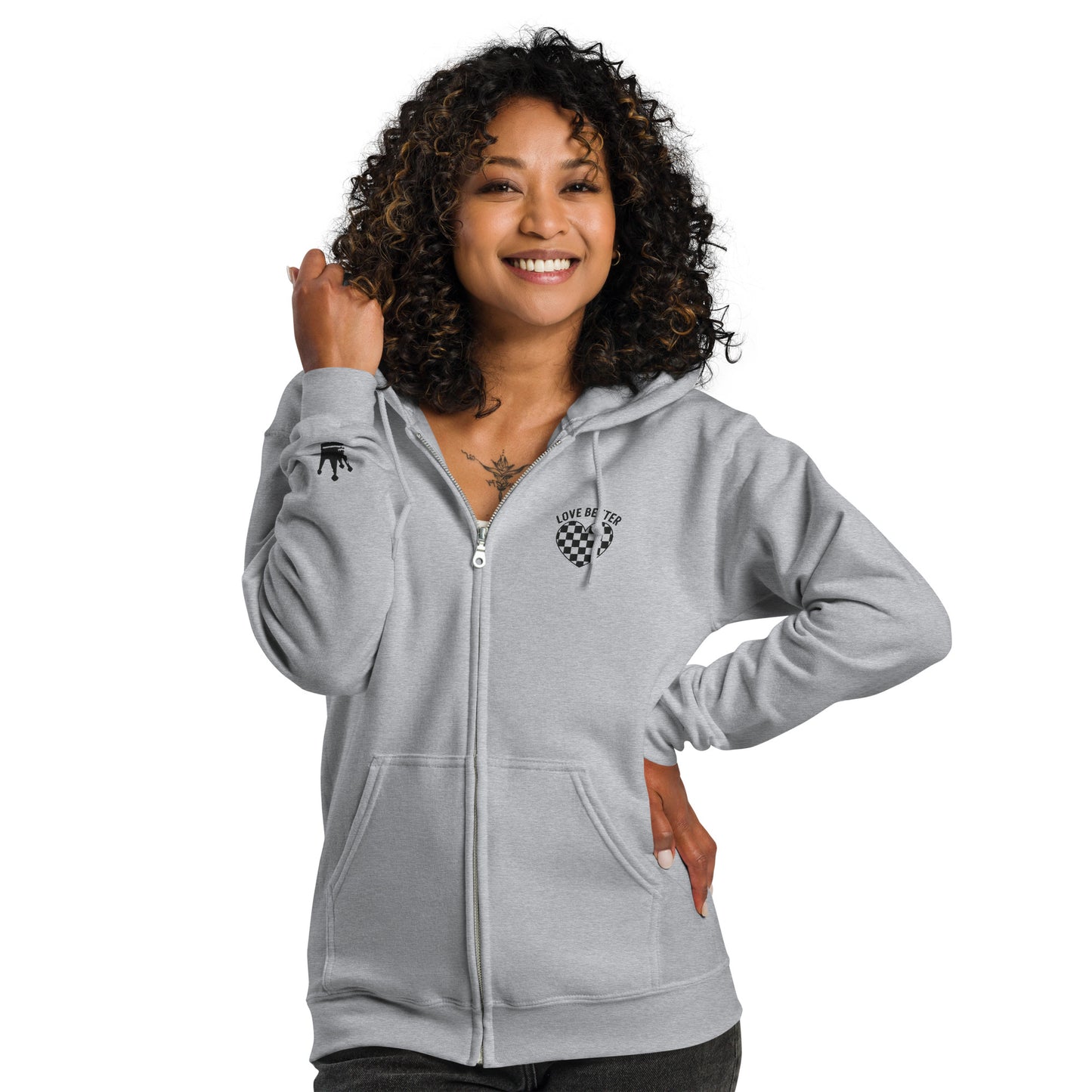 LOVE BETTER LOGO (black thread) - Unisex heavy blend zip hoodie