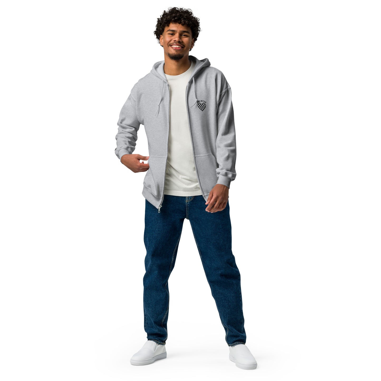 LOVE BETTER LOGO (black thread) - Unisex heavy blend zip hoodie