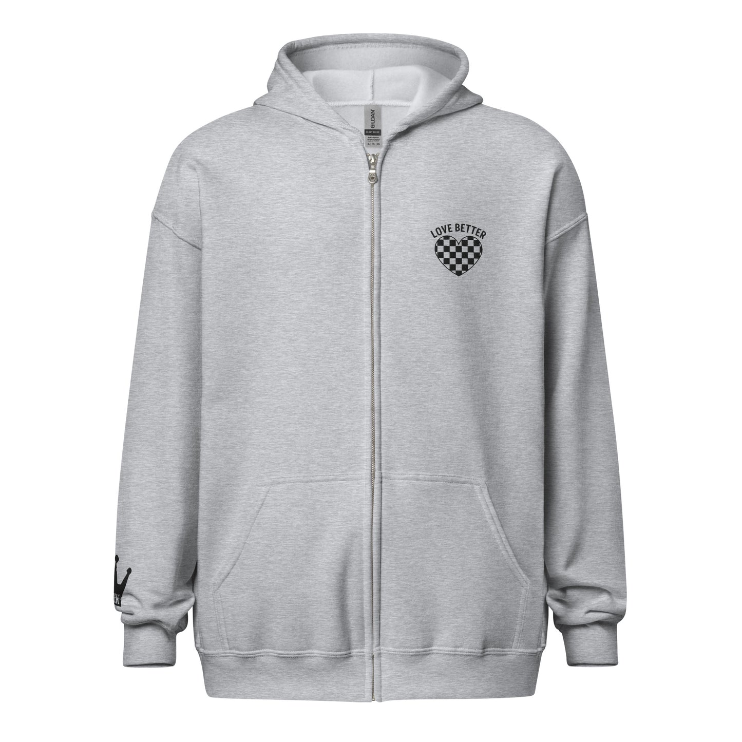 LOVE BETTER "STAPLE ZIP" (black thread) - Unisex heavy blend zip hoodie