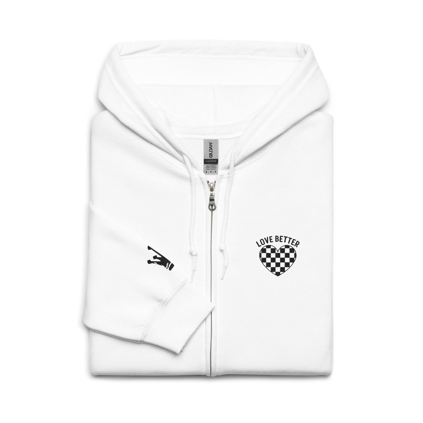 LOVE BETTER LOGO (black thread) - Unisex heavy blend zip hoodie