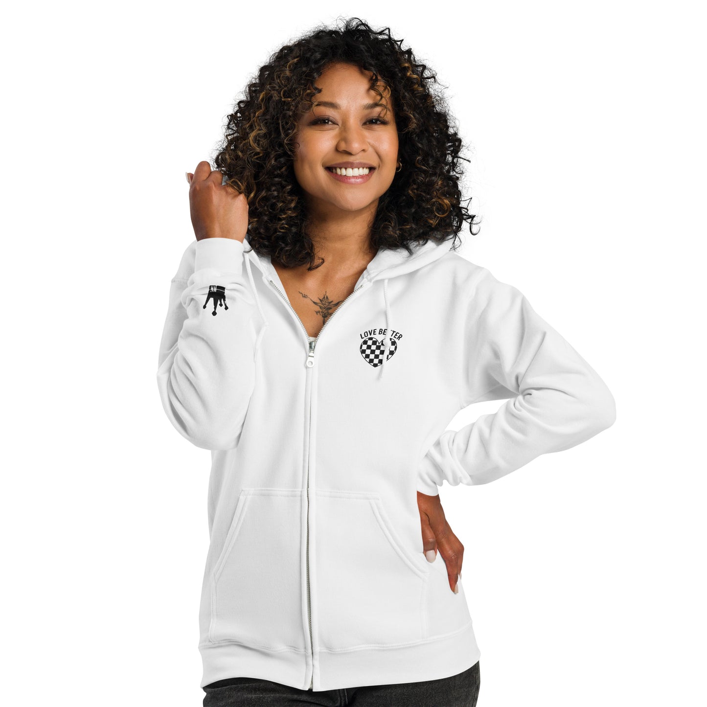 LOVE BETTER "STAPLE ZIP" (black thread) - Unisex heavy blend zip hoodie