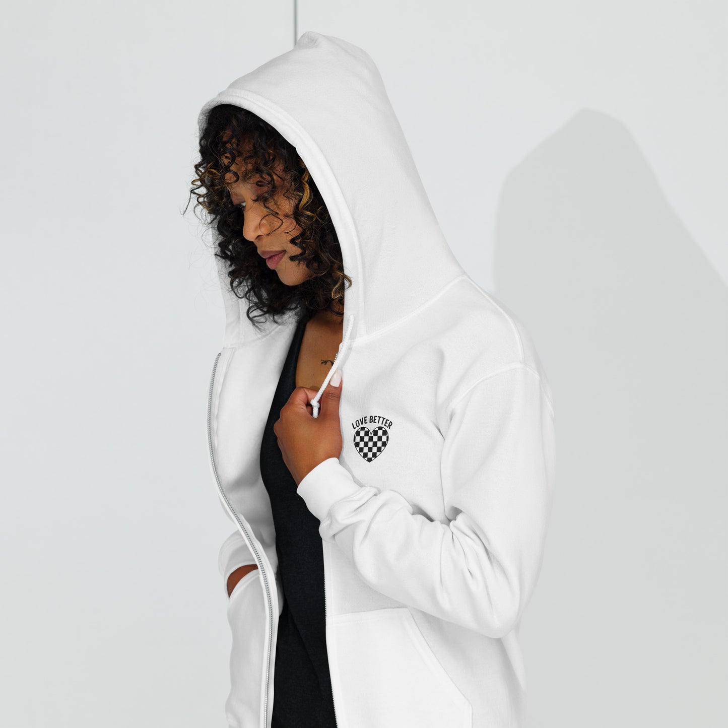 LOVE BETTER "STAPLE ZIP" (black thread) - Unisex heavy blend zip hoodie