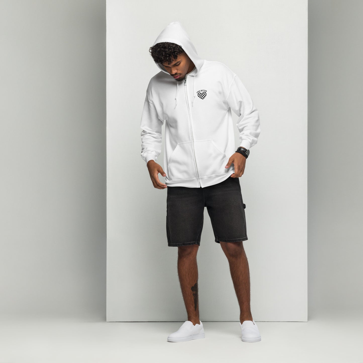 LOVE BETTER "STAPLE ZIP" (black thread) - Unisex heavy blend zip hoodie
