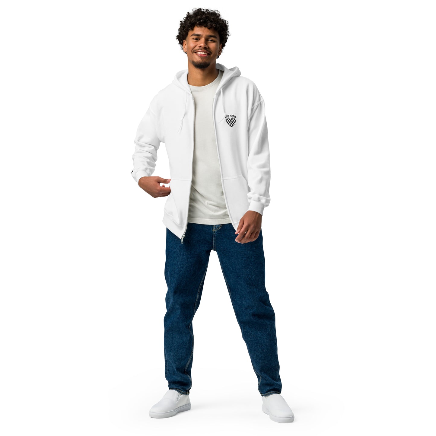 LOVE BETTER "STAPLE ZIP" (black thread) - Unisex heavy blend zip hoodie