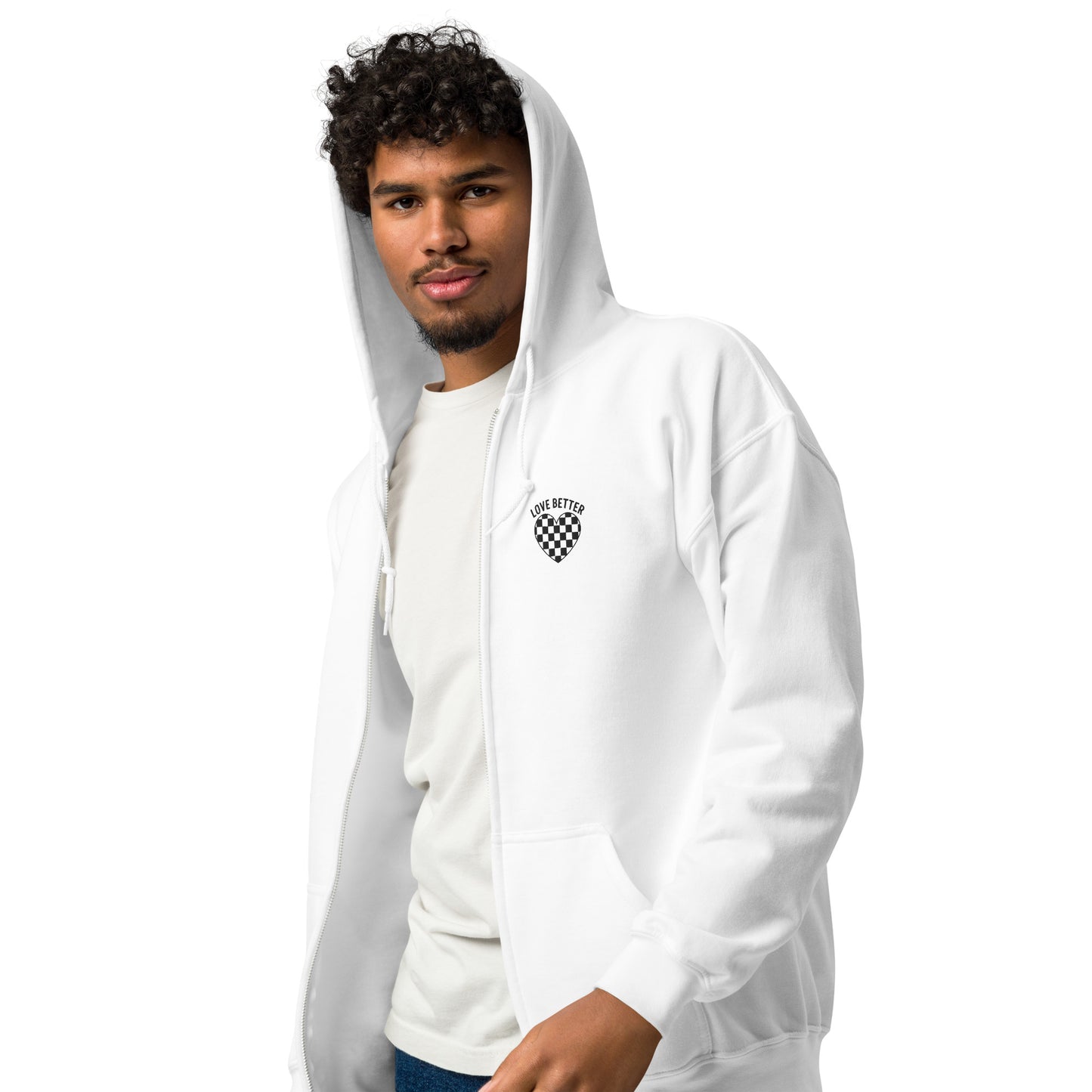 LOVE BETTER "STAPLE ZIP" (black thread) - Unisex heavy blend zip hoodie