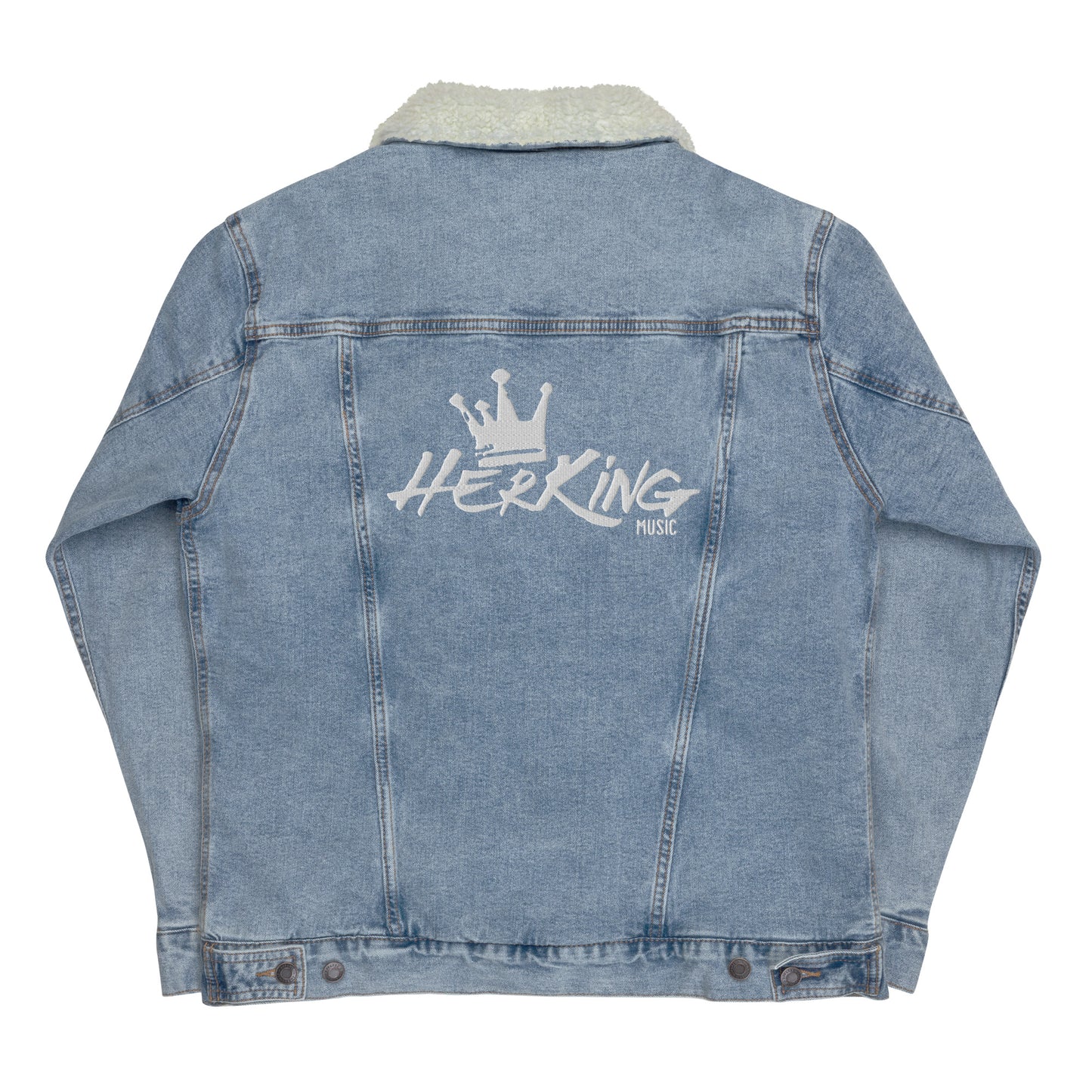 LOVE BETTER LOGO - Unisex denim sherpa jacket